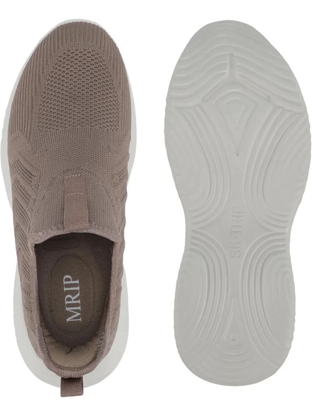 Men's Brown Slip On Walking Mesh Shoes Lightweight Comfortable Gym Running Shoes